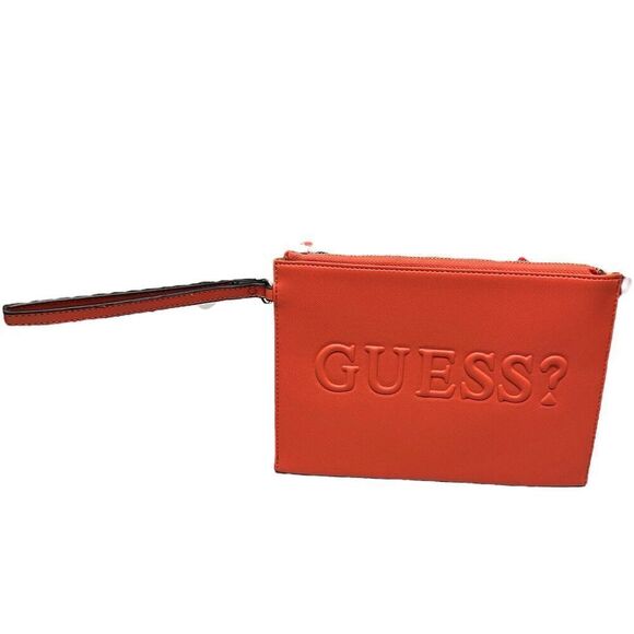 Guess‎ Handbag Women’s Orange Wristlet Spellout Rectangle Wallet Luxury Pumpkin - Picture 10 of 10